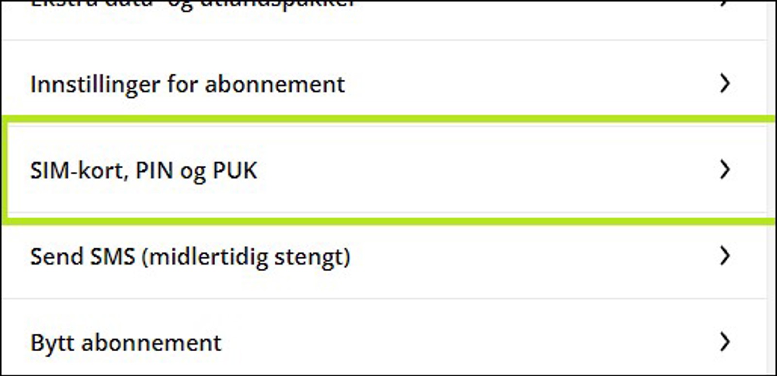 PIN og PUKkode ice