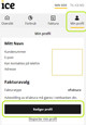 Bilde fra ice-appen som viser hvor man kan redigere profil